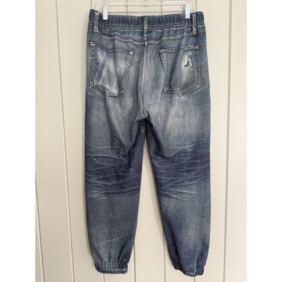 Rag & Bone Miramar Jogger Lucas Photo Printed Faux Jean Sweatpants L Large Blue - Picture 6 of 10